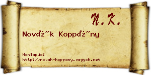 Novák Koppány névjegykártya