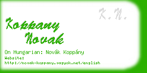 koppany novak business card