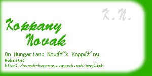 koppany novak business card